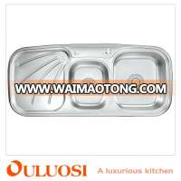 304 stainless steel kitchen sink with drainboard for hotel