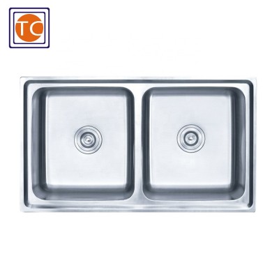 CHEAP PRICE WELDING KITCHEN SINK 870x500mm With 240mm Depth at Discount Price